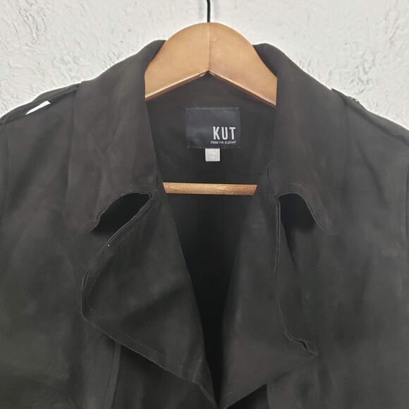 KUT from the Kloth Faux Suede Moto Jacket Military Style - XS - Picture 2 of 4